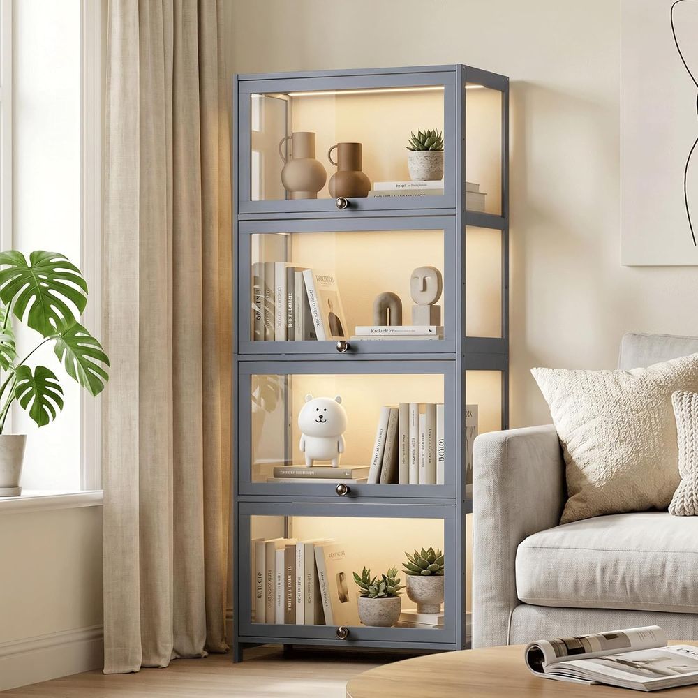 Display Case Acrylic - 4-Tier Acrylic Display Case for Collectibles,