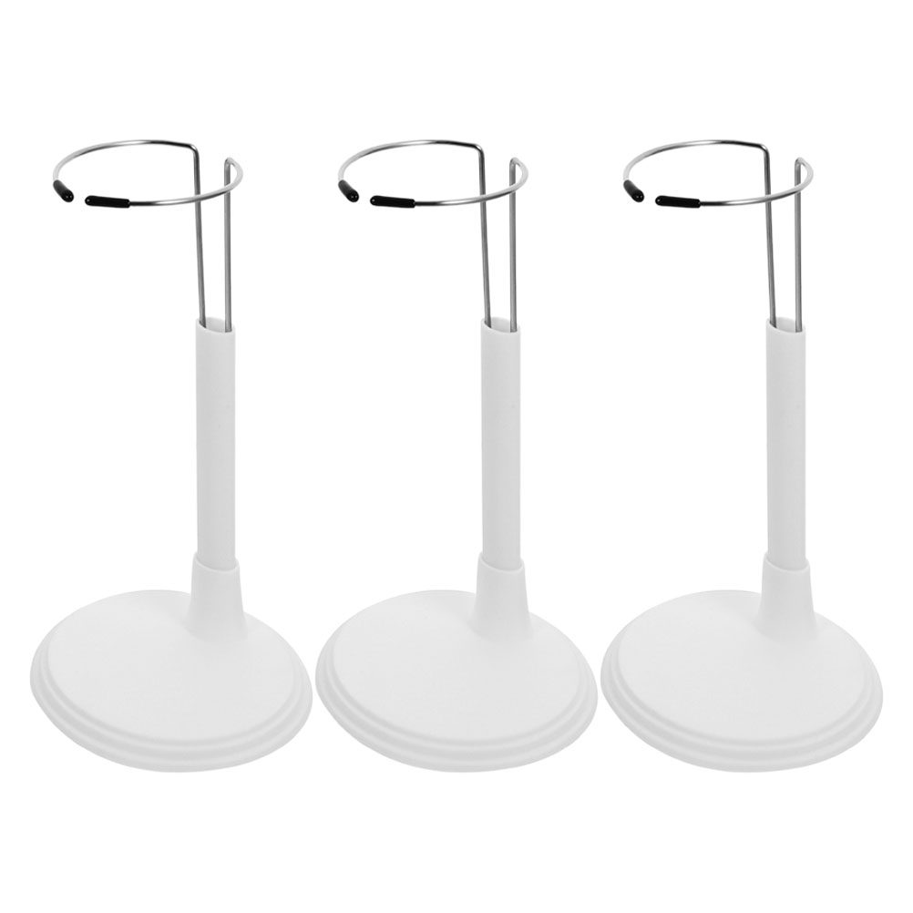 Action Figure Stand - 3Pcs White Plastic Adjustable Display Stand