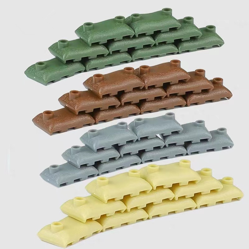 Lego Minifigure Holder - 50PCS MOC Military Sandbag Building Blocks