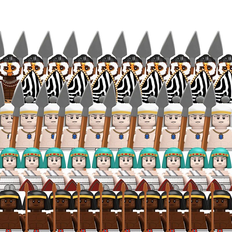 Lego Minifigure Holder - Building Blocks Medieval Ancient Egypt Soldier