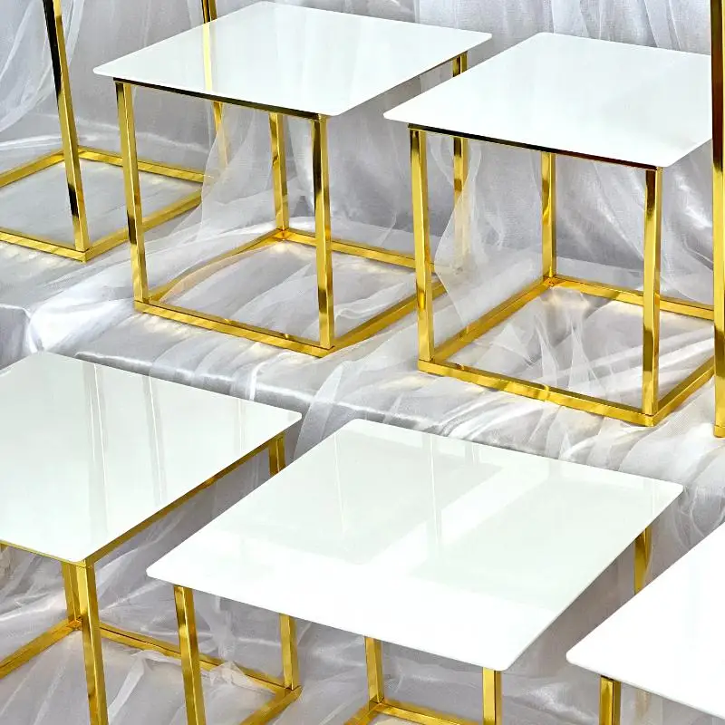 12-20 PCS Luxury Gold Frame Wh - Display Risers Set review and price