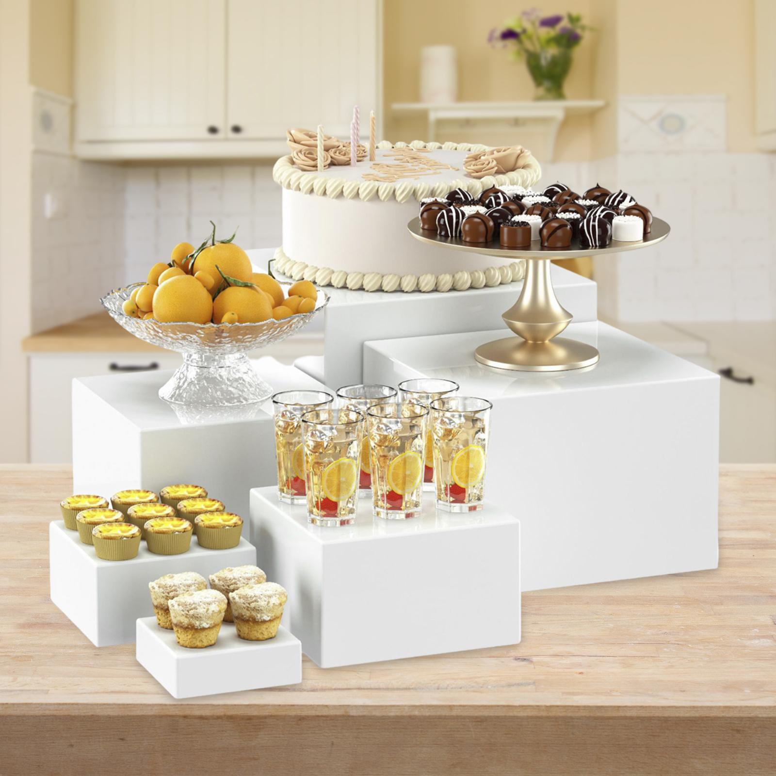 6x Acrylic Buffet Riser Desser - Display Risers Set review and price
