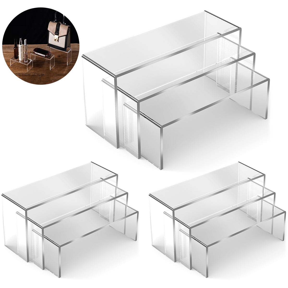 3/6/9Pcs Acrylic Display Stand - Display Risers Set review and price